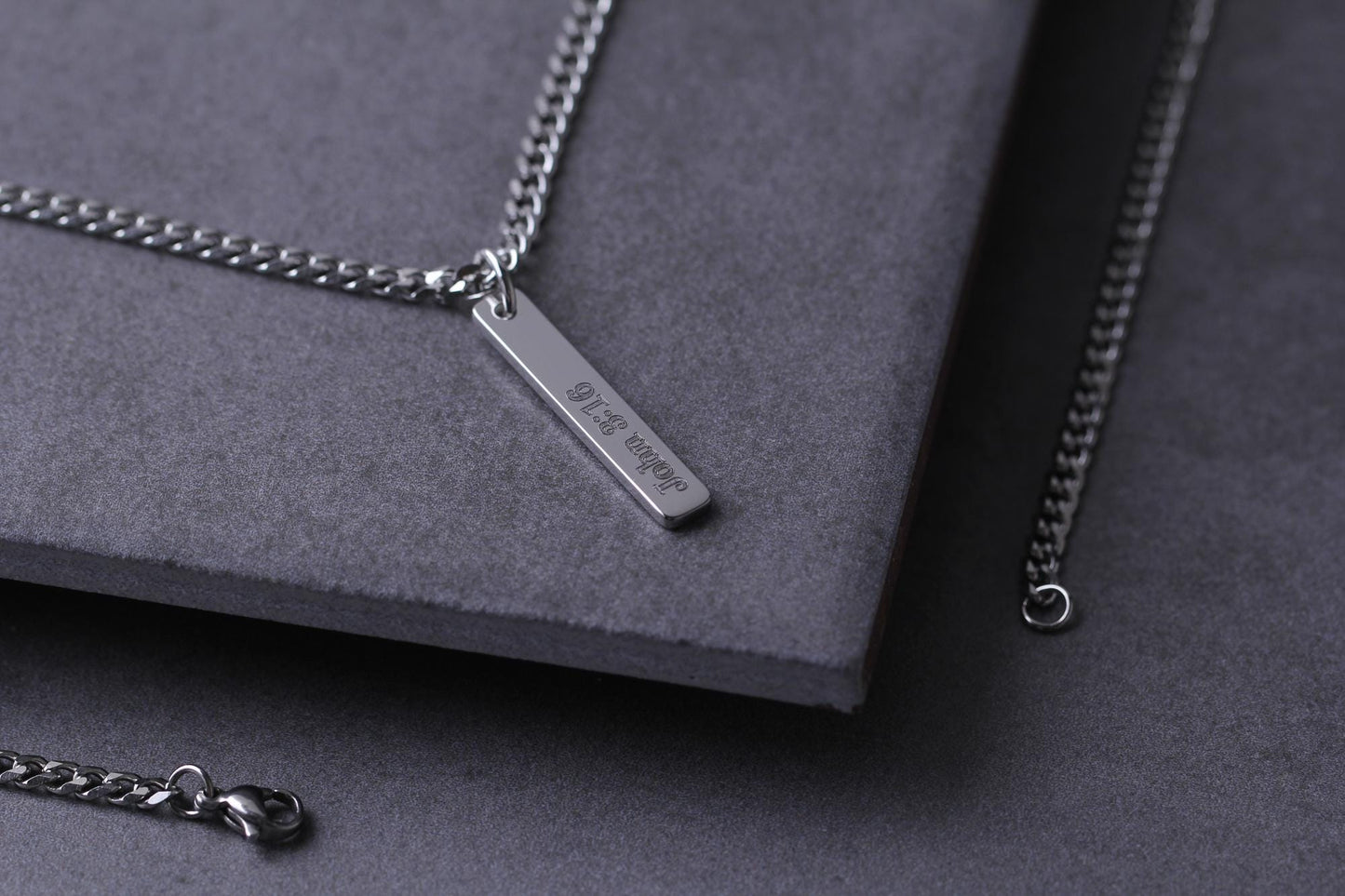 Personalized Engraved Bar Necklace - Sterling Silver | Magnolia Men