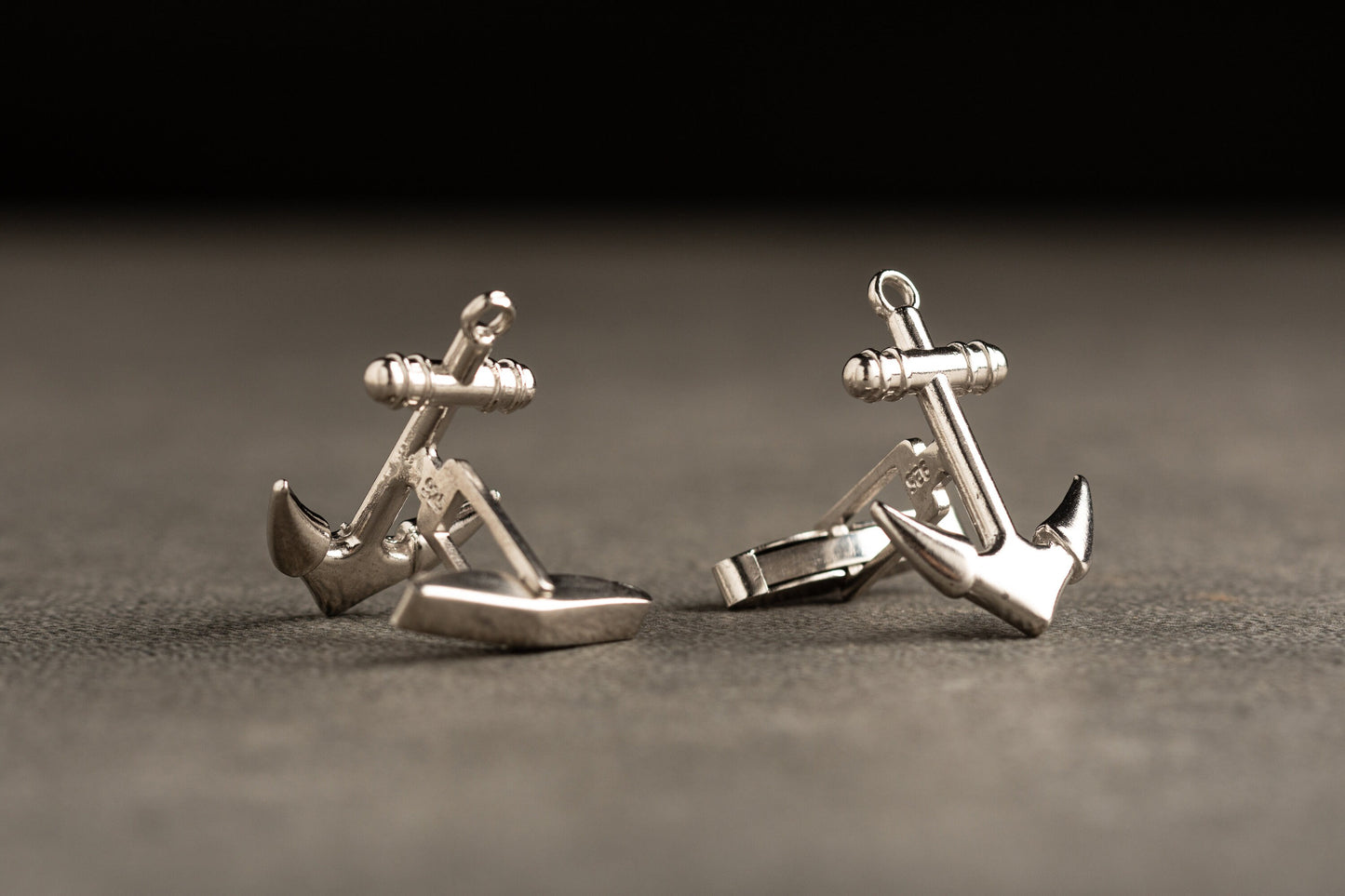 Personalized Anchor Cufflinks - 925 Sterling Silver  | Magnolia Men