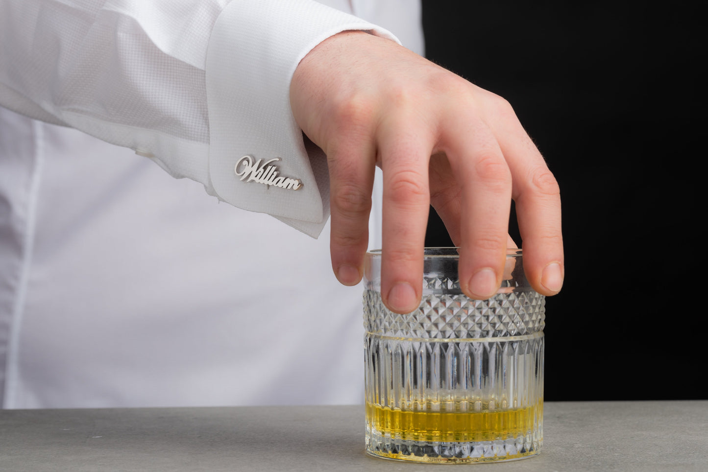 Script Name Cutout Cufflinks for Men | Sterling Silver