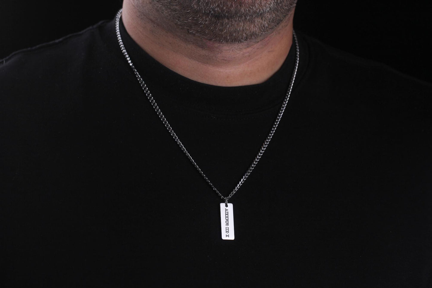Actual Fingerprint Dog Tag Necklace - 316L Stainless Steel | Magnolia Men