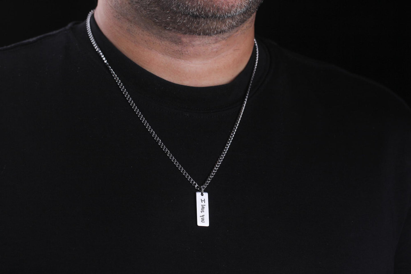 Actual Fingerprint Dog Tag Necklace - 316L Stainless Steel | Magnolia Men