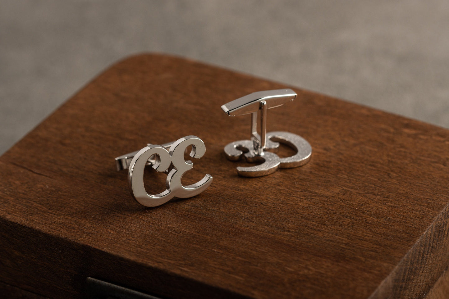 Personalized Side-by-Side Initial Cutout Cufflinks - 925 Sterling Silver  | Magnolia Men