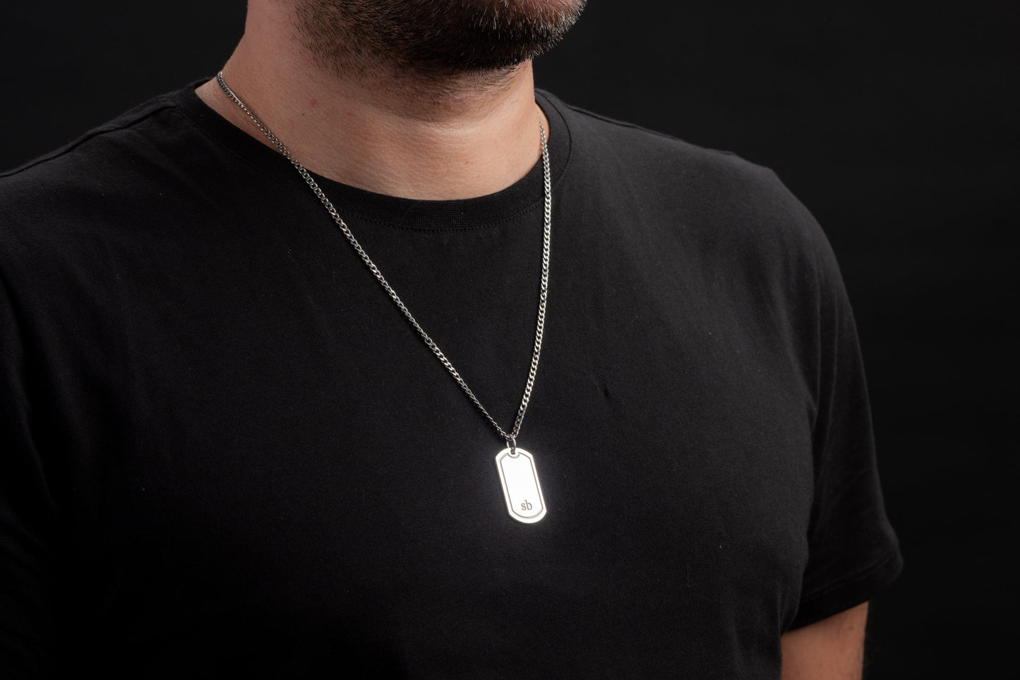 Men's Personalized Dog Tag Necklace - Engraved 925 Sterling Silver | Magnolia Men