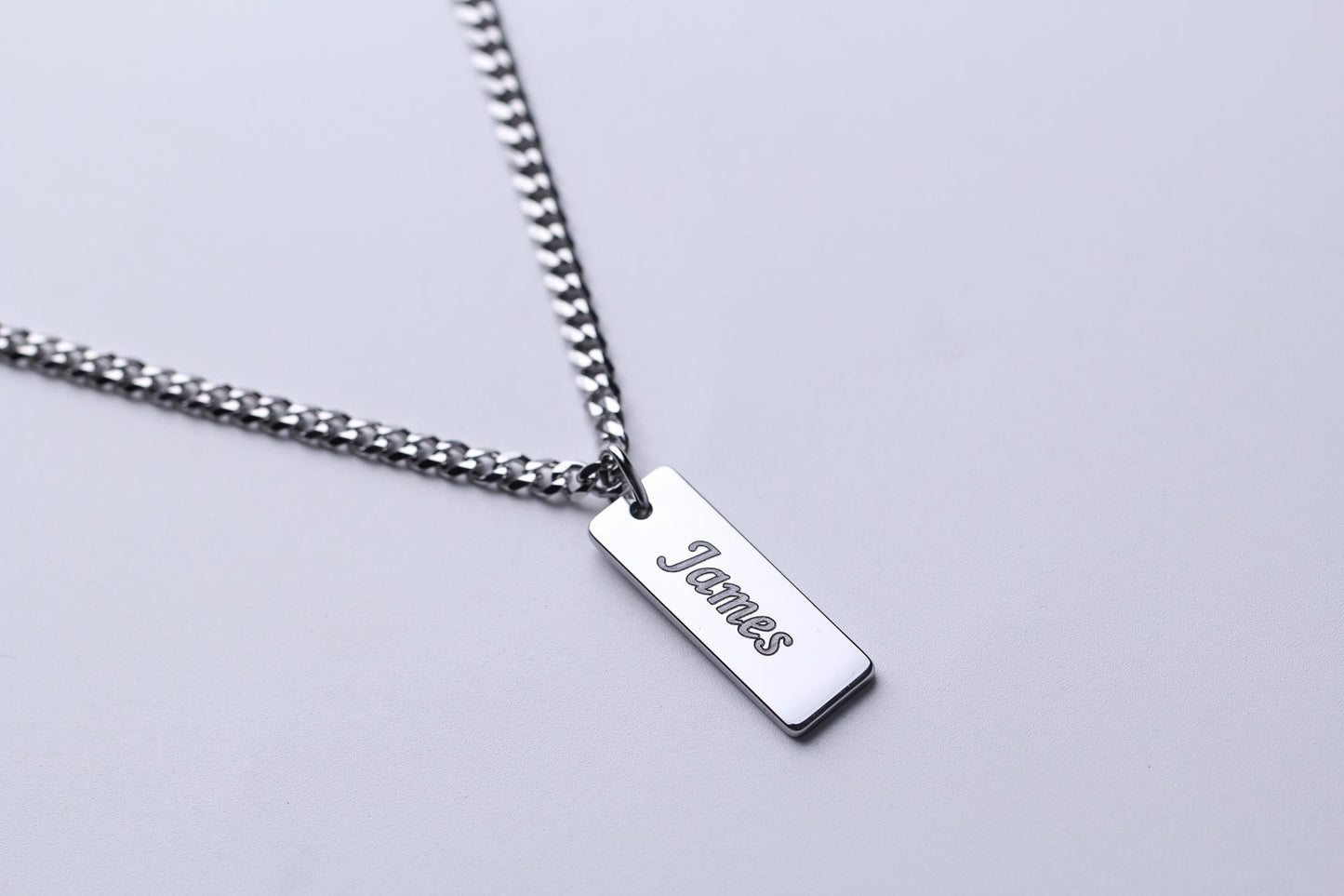 Actual Fingerprint Dog Tag Necklace - 316L Stainless Steel | Magnolia Men