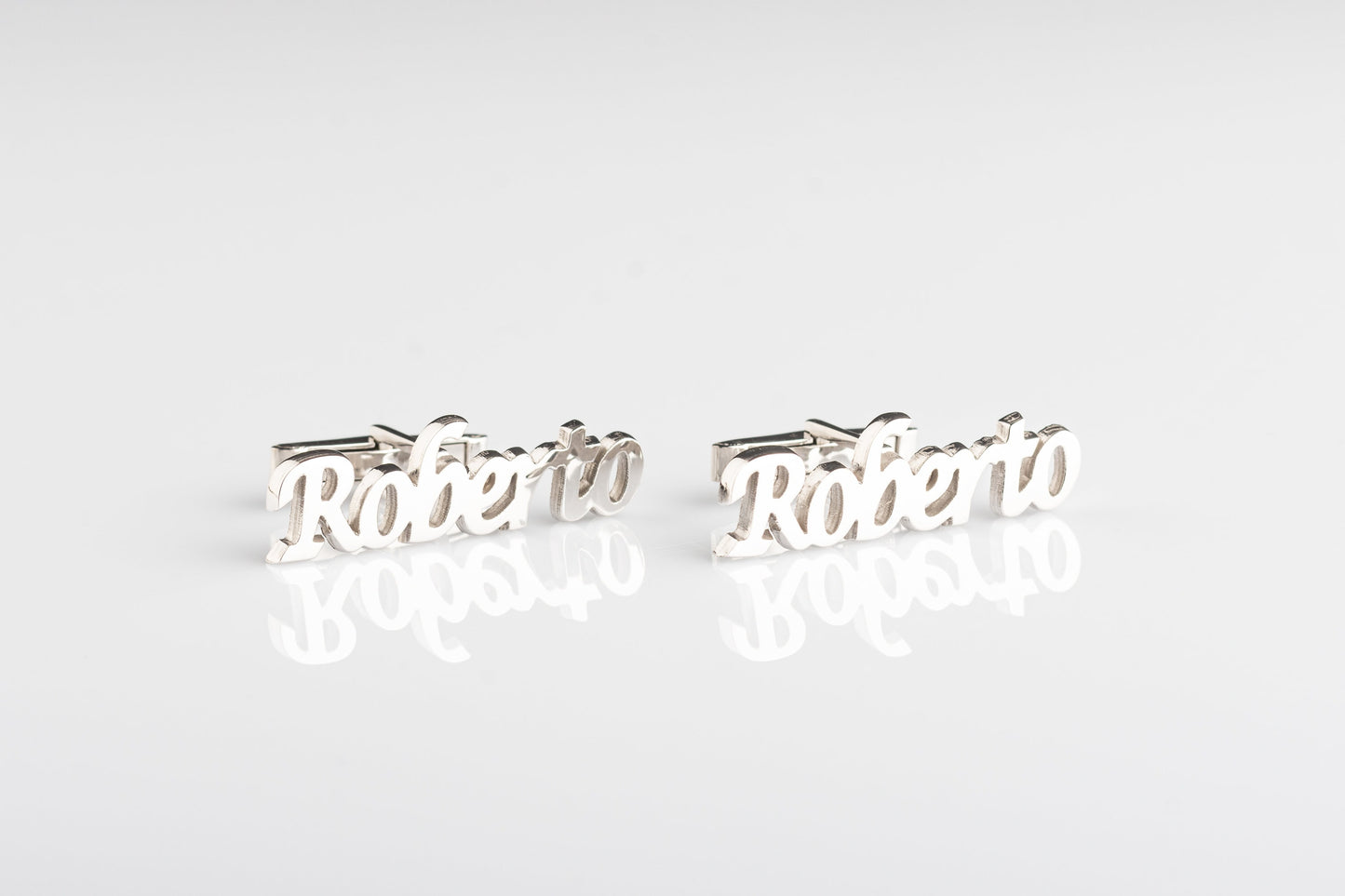 Custom Script Name Cutout Cufflinks - 925 Sterling Silver | Magnolia Men
