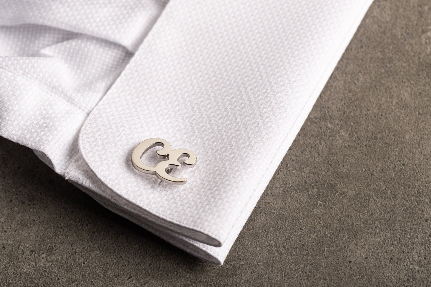 Personalized Side-by-Side Initial Cutout Cufflinks - 925 Sterling Silver  | Magnolia Men