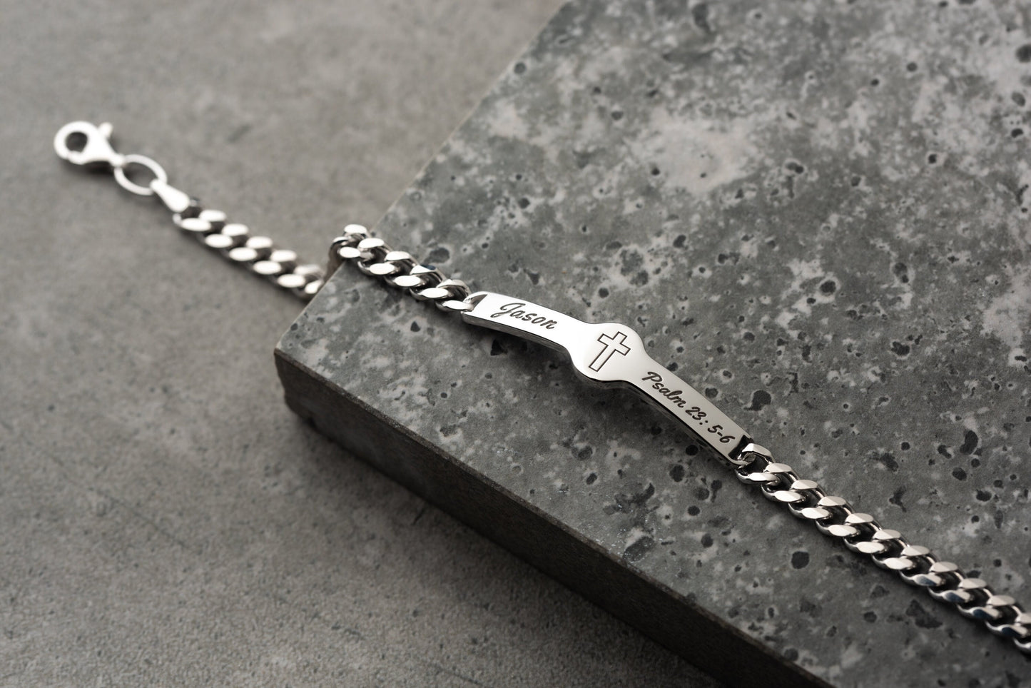 Personalized Men's ID Bracelet - 925 Sterling Silver Custom Name  | Magnolia Men