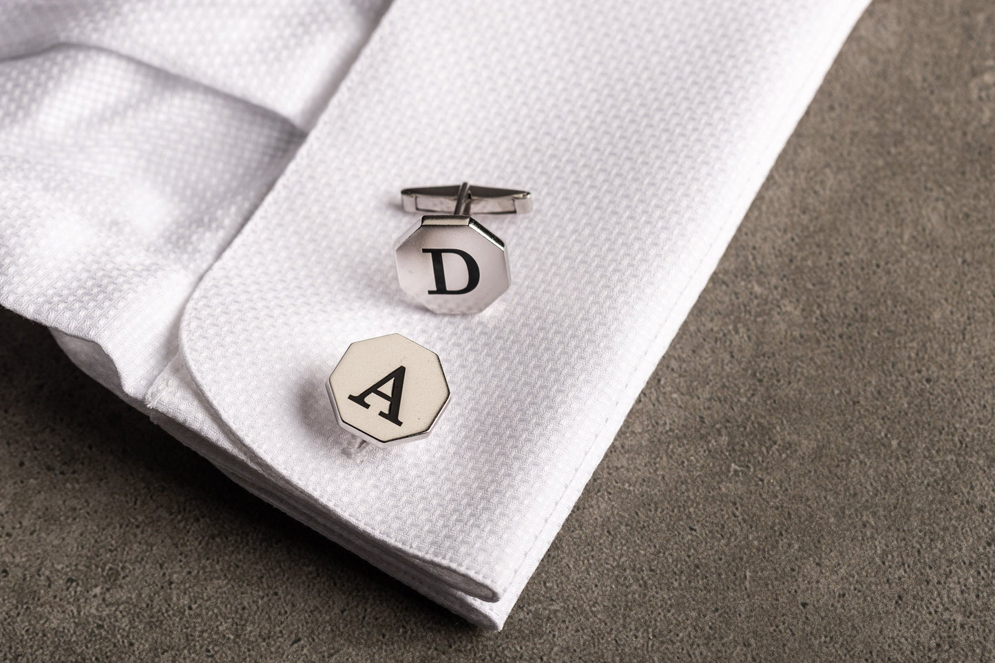 Personalized Hexagon Initial Cufflinks - 925 Sterling Silver | Magnolia Men