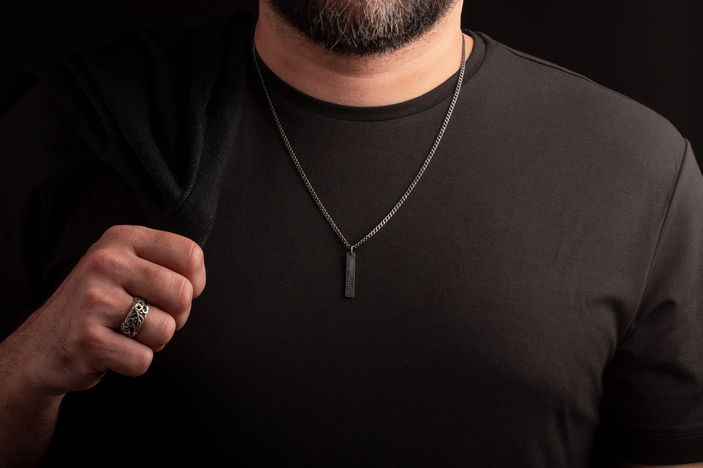 Personalized Engraved Bar Necklace - Sterling Silver | Magnolia Men