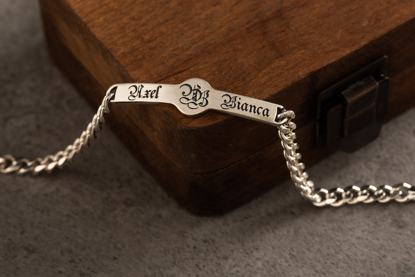 Personalized Men's ID Bracelet - 925 Sterling Silver Custom Name  | Magnolia Men