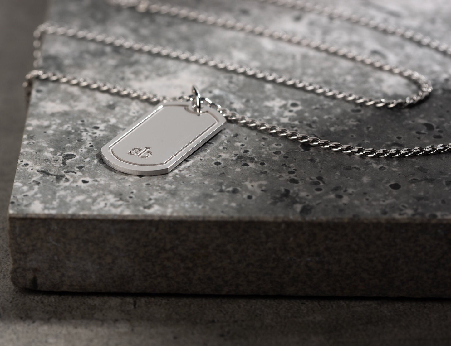 Men's Personalized Dog Tag Necklace - Engraved 925 Sterling Silver | Magnolia Men