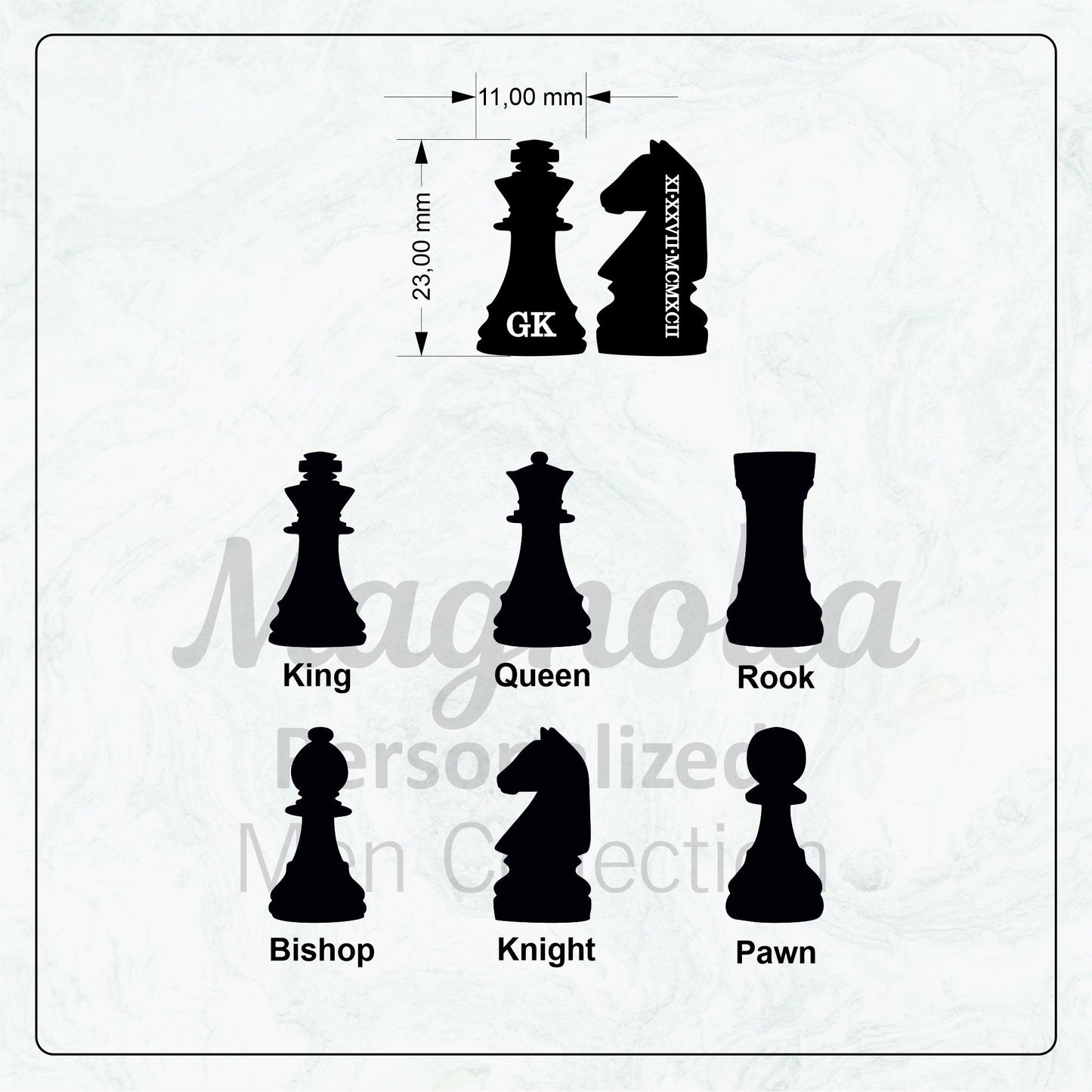 Personalized Chess Piece Cufflinks - 925 Sterling Silver  | Magnolia Men