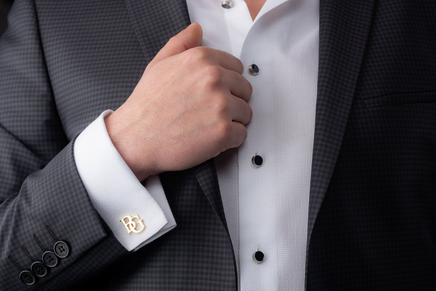 Custom Sterling Silver Groomsmen Gift Cufflinks Handcrafted - Magnolia Men