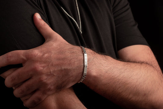 Personalized Sterling Silver Men's ID Bracelet - Magnolia Men