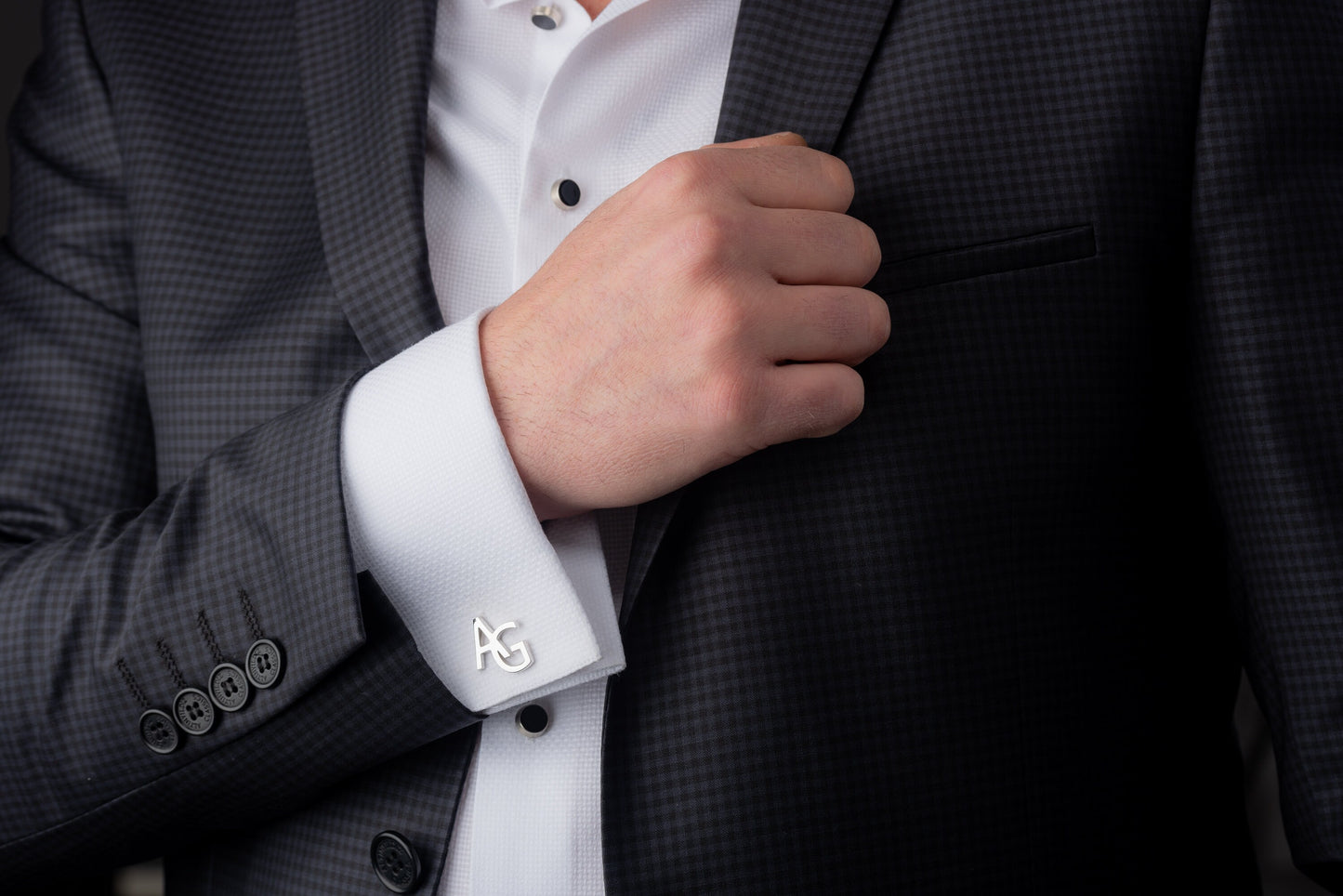 Personalized Initials Wedding Cufflinks - 925 Sterling Silver | Magnolia Men