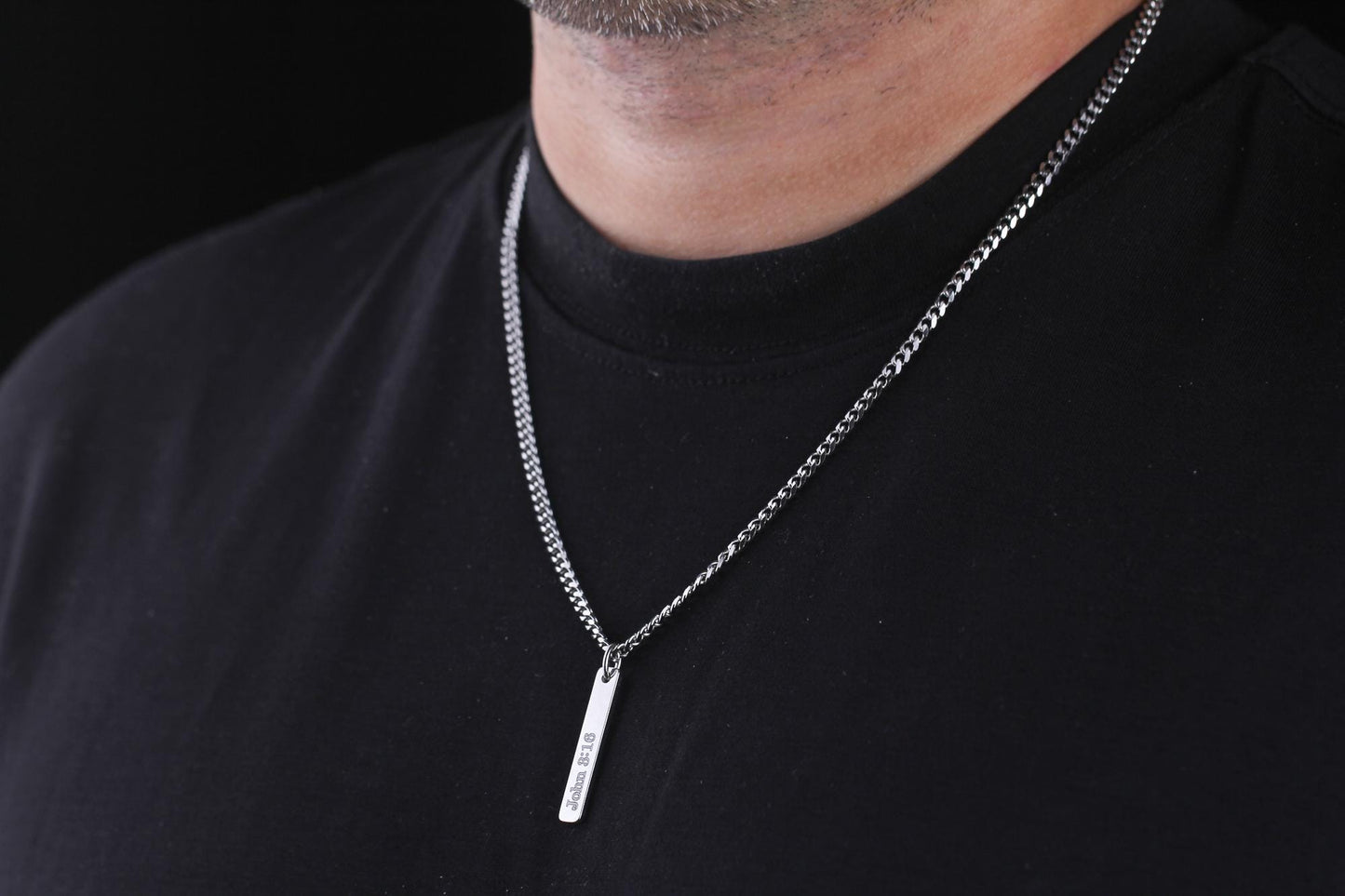 Personalized Engraved Bar Necklace - Sterling Silver | Magnolia Men