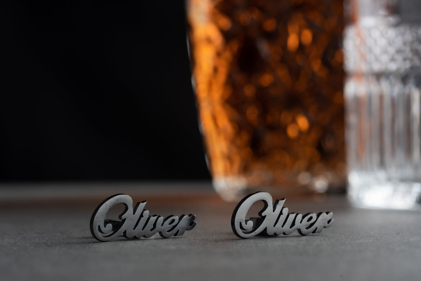 Script Name Cutout Cufflinks for Men | Sterling Silver