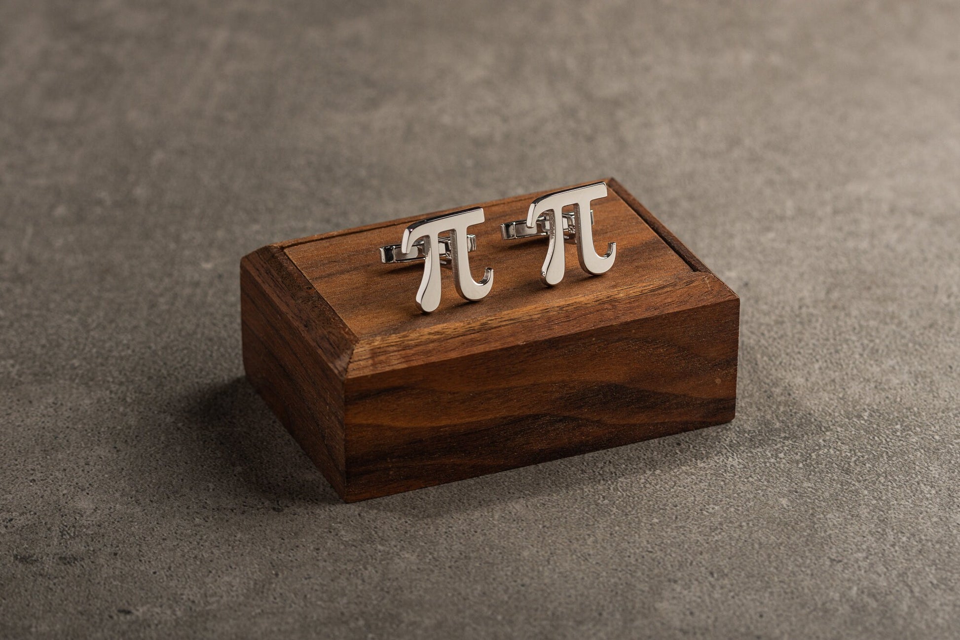 Math themed personalized cufflinks in a premium jewelry gift box