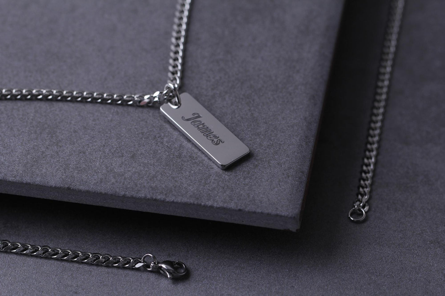 Actual Fingerprint Dog Tag Necklace - 316L Stainless Steel | Magnolia Men