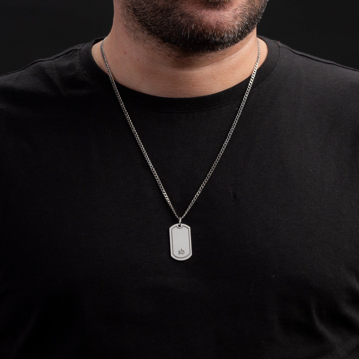 Men's Personalized Dog Tag Necklace - Engraved 925 Sterling Silver | Magnolia Men