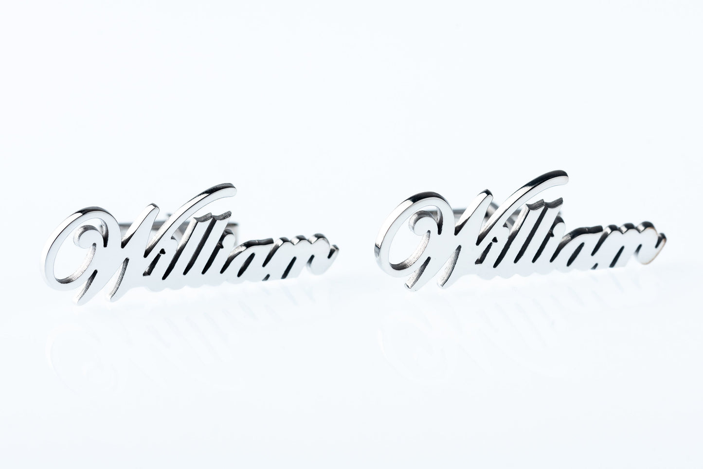 Script Name Cutout Cufflinks for Men | Sterling Silver