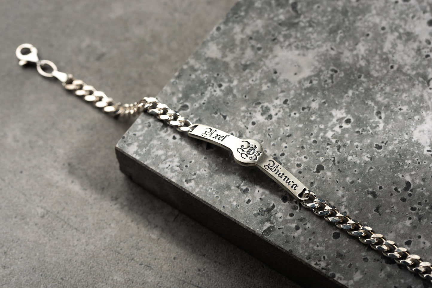 Personalized Men's ID Bracelet - 925 Sterling Silver Custom Name  | Magnolia Men