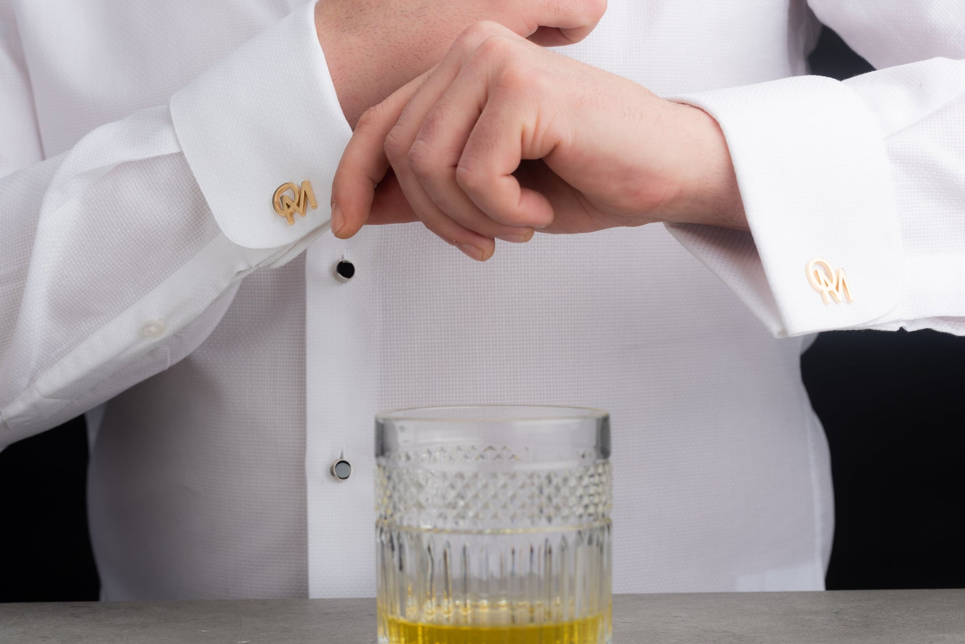 Custom initials cufflinks in a premium gift box presentation