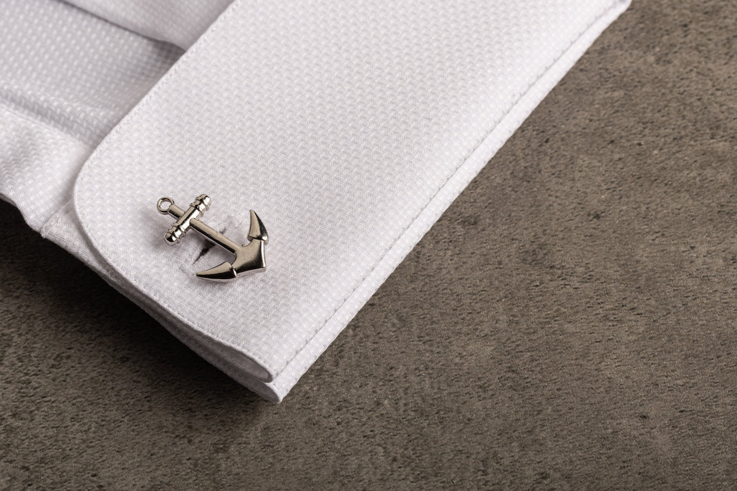 Handcrafted 3D anchor cufflinks in 925 sterling silver for men