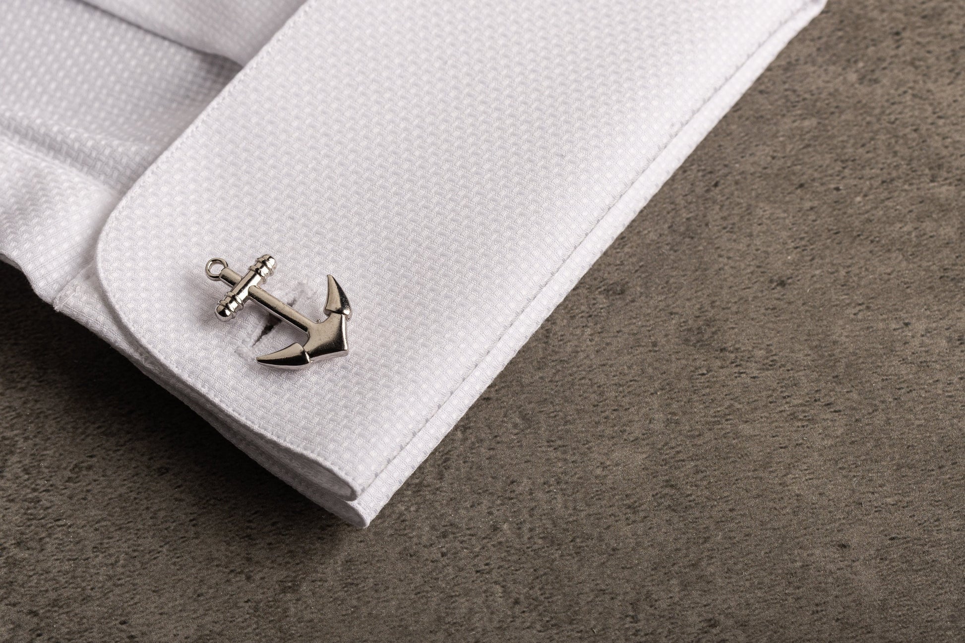 Handcrafted 3D anchor cufflinks in 925 sterling silver for men