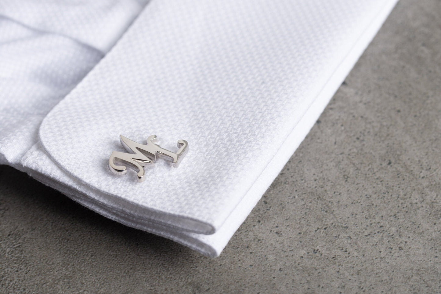 Handcrafted 925 sterling silver interlocking initial cutout cufflinks for men