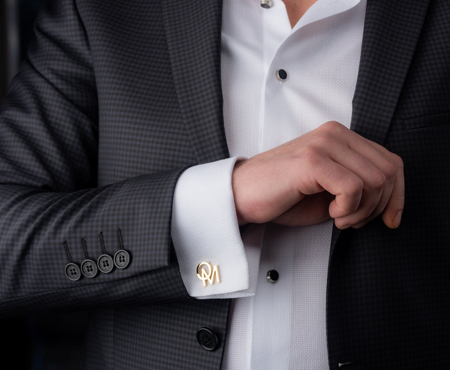 Personalized 925 sterling silver initials cufflinks for weddings