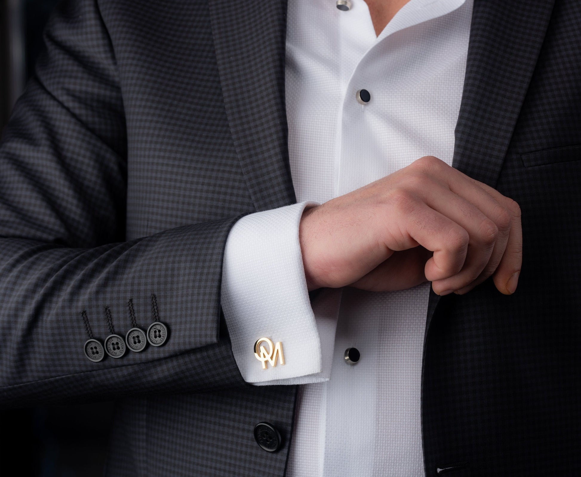 Personalized 925 sterling silver initials cufflinks for weddings