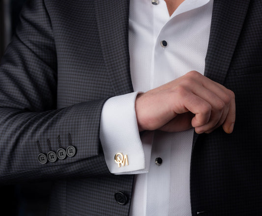 Personalized 925 sterling silver initials cufflinks for weddings