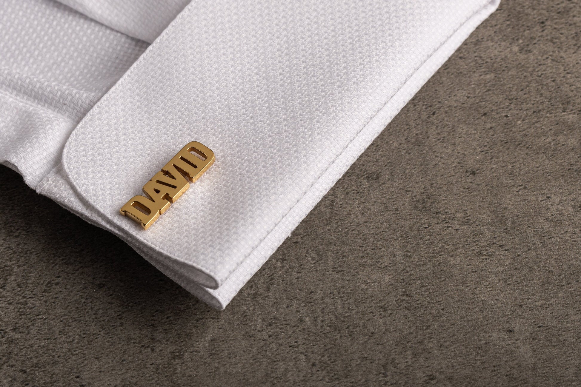 Custom name cutout cufflinks in 925 sterling silver for men