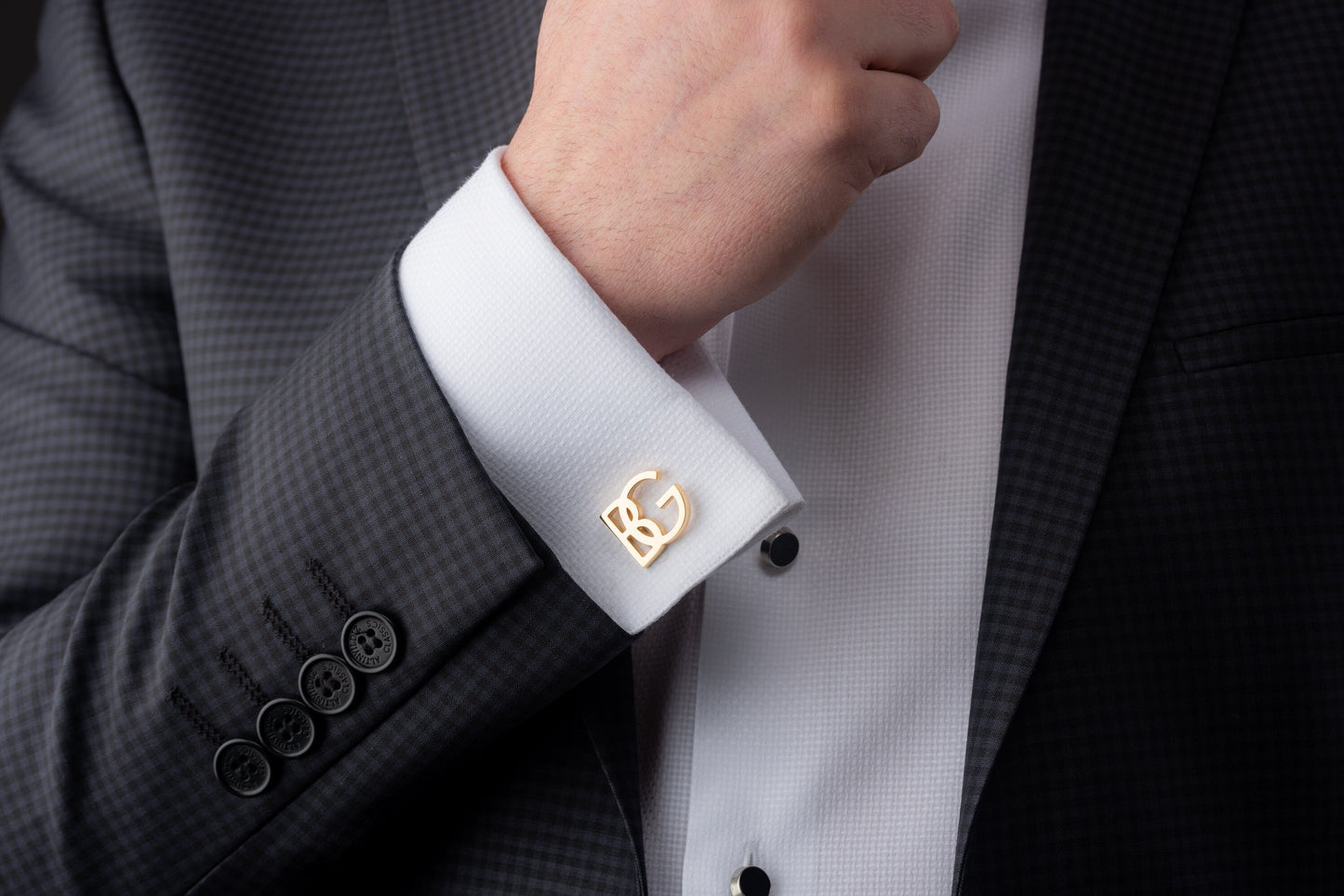 Personalized Sterling Silver Initial Cufflinks for Men - Magnolia Men