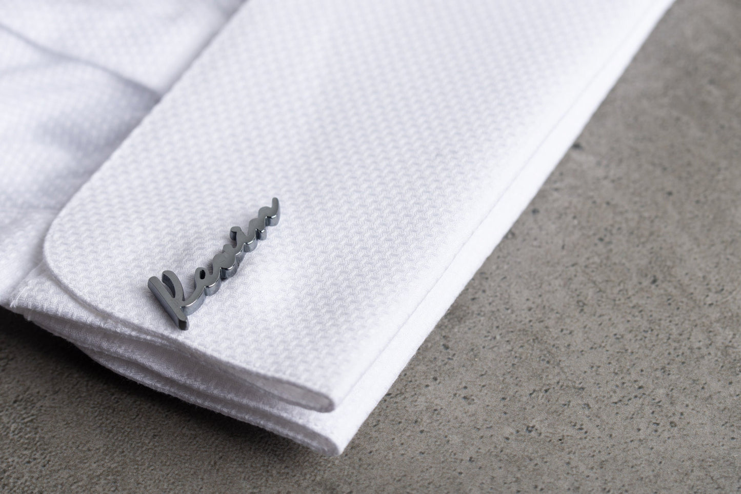 Handcrafted signature style name cutout cufflinks in 925 sterling silver